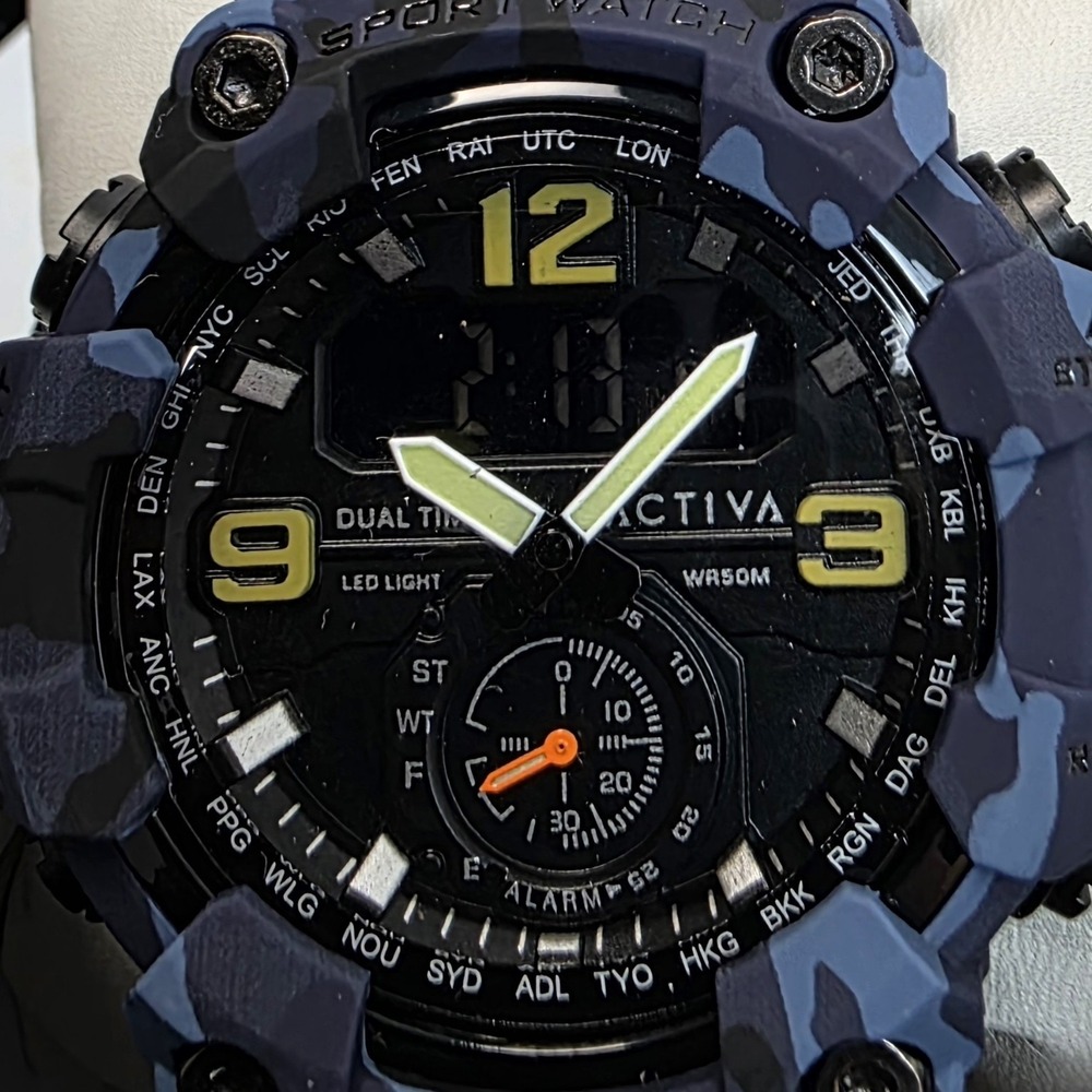 NEW Activa X Invicta BlackOps Digital Men's Watch 56mm, Camouflage Blue #905 - Picture 2 of 5